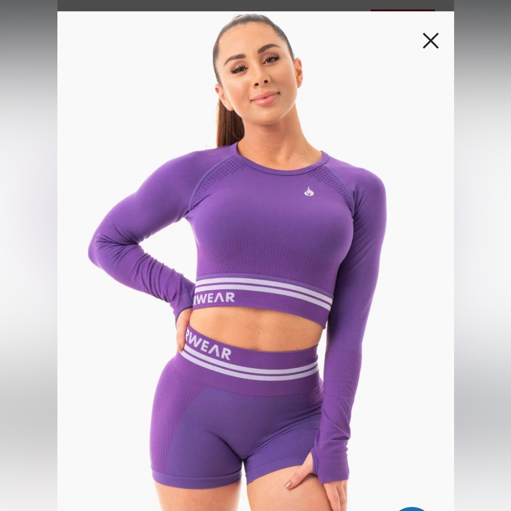 Ryderwear purple 4 piece workout set XS